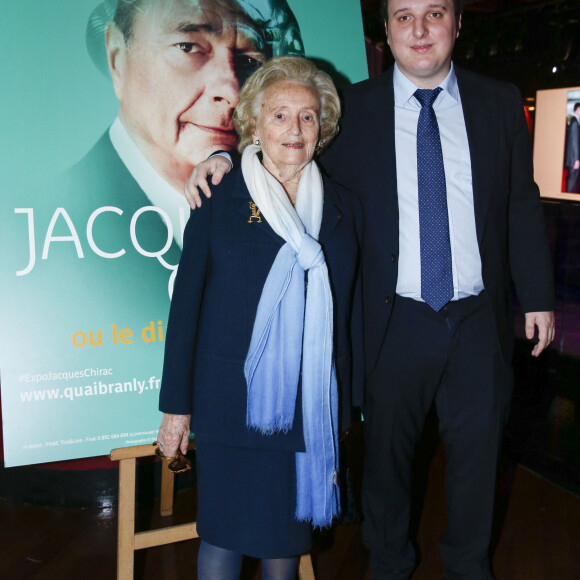 Bernadette Chirac et son petit-fils Martin Rey-Chirac - Inauguration de l'exposition "Jacques Chirac ou le dialogue des cultures" au musée du Quai Branly à Paris, le 20 juin 2016. 