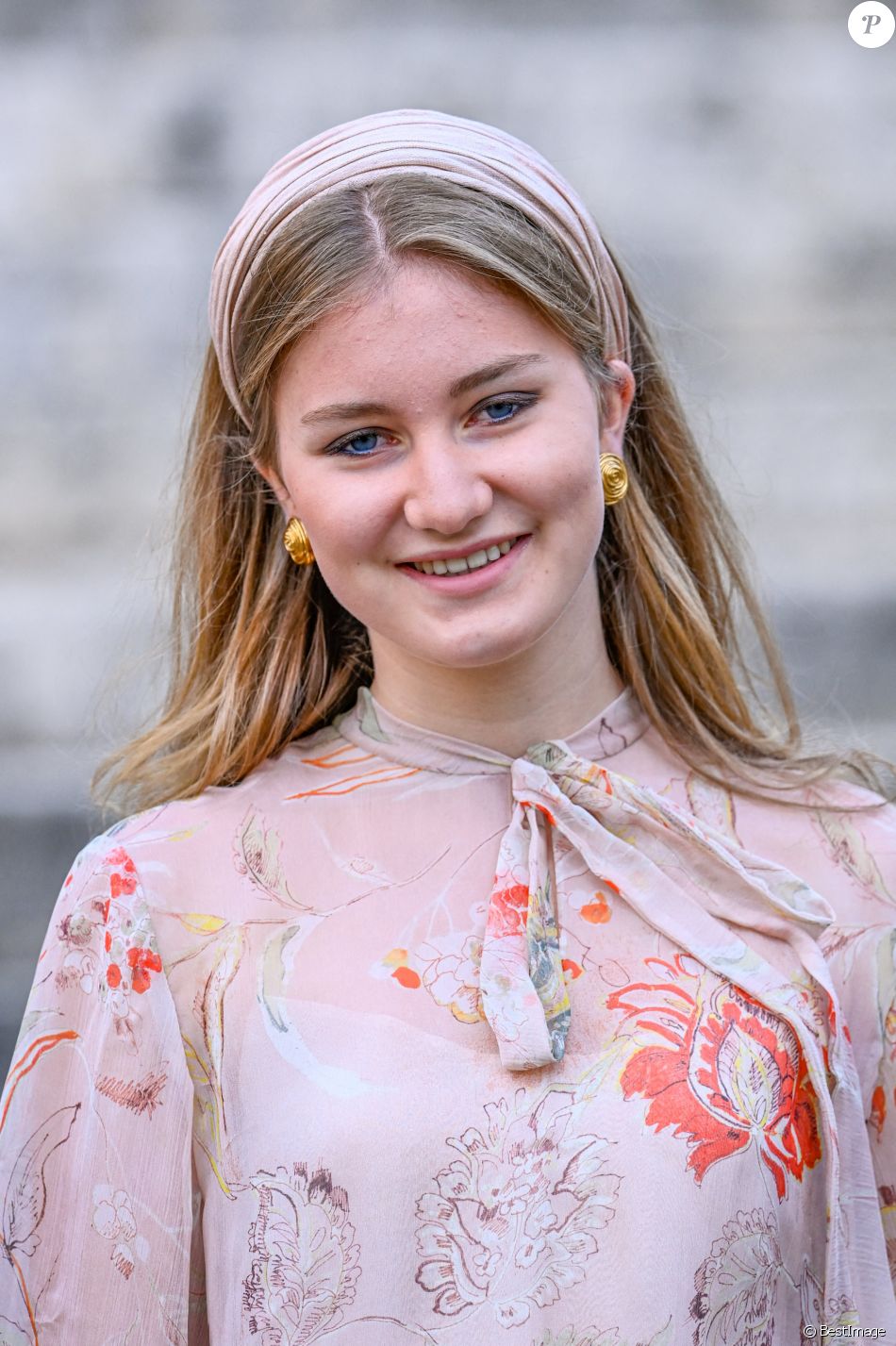 La princesse Elisabeth de Belgique - La famille royale de Belgique lors de la cérémonie du Te Deum à Bruxelles à l'occasion de la Fête Nationale belge. Le 21 juillet 2020