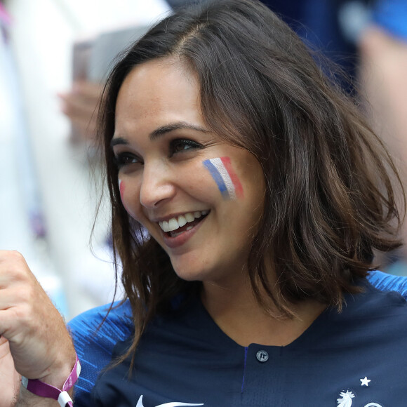 Valérie Bègue (Miss France 2008) - Célébrités dans les tribunes lors des quarts de finale de la Coupe du monde opposant la France à l'Uruguay au stade de Nijni Novgorod à Nijni Novgorod, Russie, le 6 juillet 2018. La France a gagné 2-0. © Cyril Moreau/Bestimage  Celebs in the stands between France and Uruguay in the quarter-finals of the World Cup in Nizhny Novgorod, Russia on July 6, 2018. 