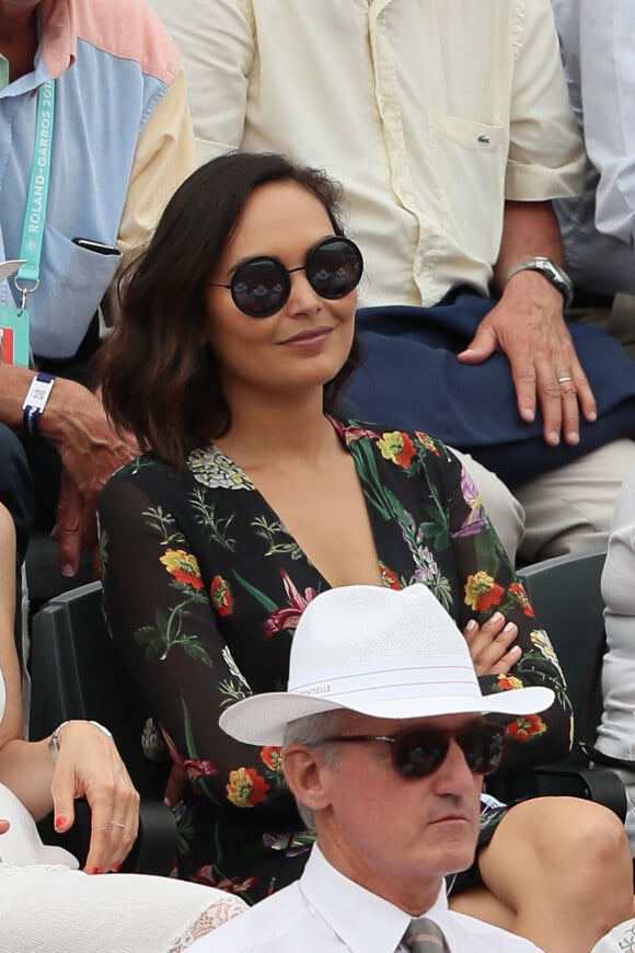 Valérie Bègue en tribune lors des internationaux de tennis de Roland Garros le 28 mai 2018. © Dominique Jacovides-Cyril Moreau / Bestimage