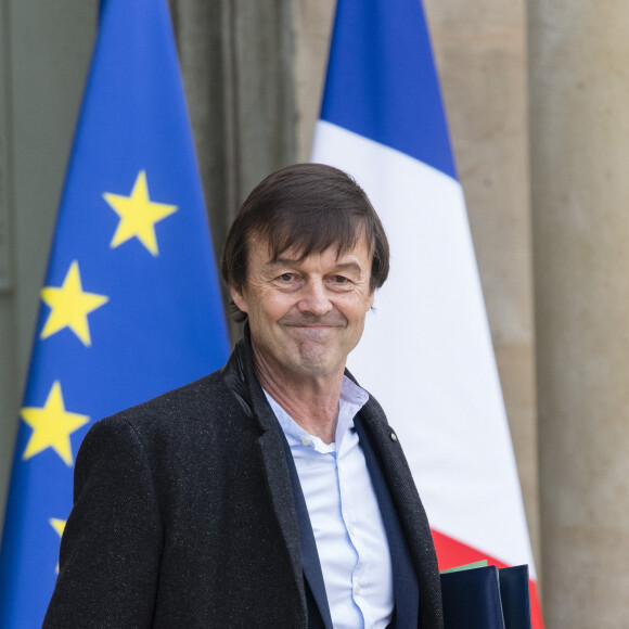 Nicolas Hulot, ministre de la Transition écologique et solidaire - Sortie du conseil des ministres au palais de l'Elysée à Paris le 24 janvier 2018. © Pierre Perusseau/Bestimage