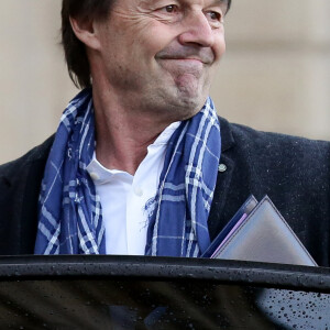 Nicolas Hulot, ministre de la Transition écologique et solidaire - Sorties du conseil des ministres au palais de l'Elysée à Paris. Le 3 janvier 2017. © Stéphane Lemouton / Bestimage