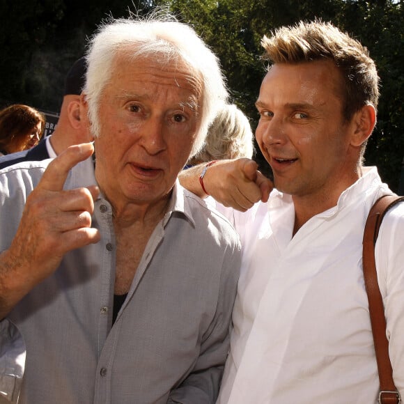 Marcel Amont et Jeanfi Janssens - 2e édition du salon littéraire "Les Ecrivains Chez Gonzague Saint Bris " à Chanceaux-près-Loches. Le 25 août 2019. © Cedric Perrin / Bestimage.