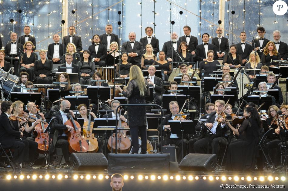 Exclusif - Illustration lors de l'évènement "Le Concert de Paris" depuis le Champ-de-Mars à l'occasion de la Fête Nationale du 14 Juillet 2021. © Perusseau-Veeren/Bestimage