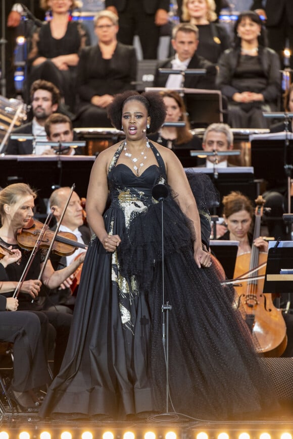 Exclusif - Pretty Yende lors de l'évènement "Le Concert de Paris" depuis le Champ-de-Mars à l'occasion de la Fête Nationale du 14 Juillet 2021. © Perusseau-Veeren/Bestimage