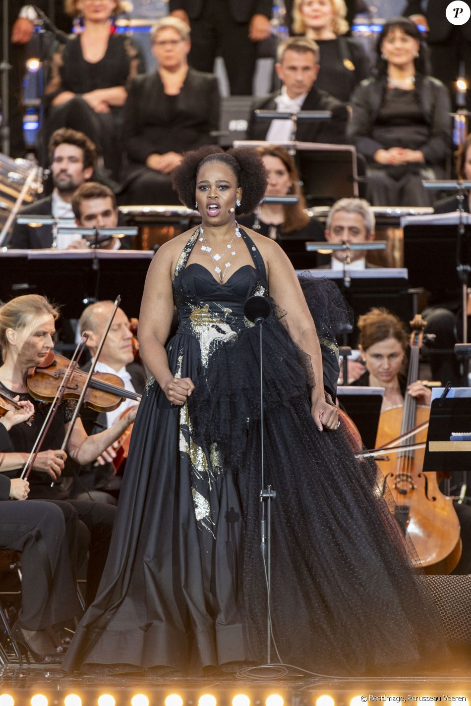 Exclusif - Pretty Yende lors de l'évènement "Le Concert de Paris" depuis le Champ-de-Mars à l'occasion de la Fête Nationale du 14 Juillet 2021. © Perusseau-Veeren/Bestimage