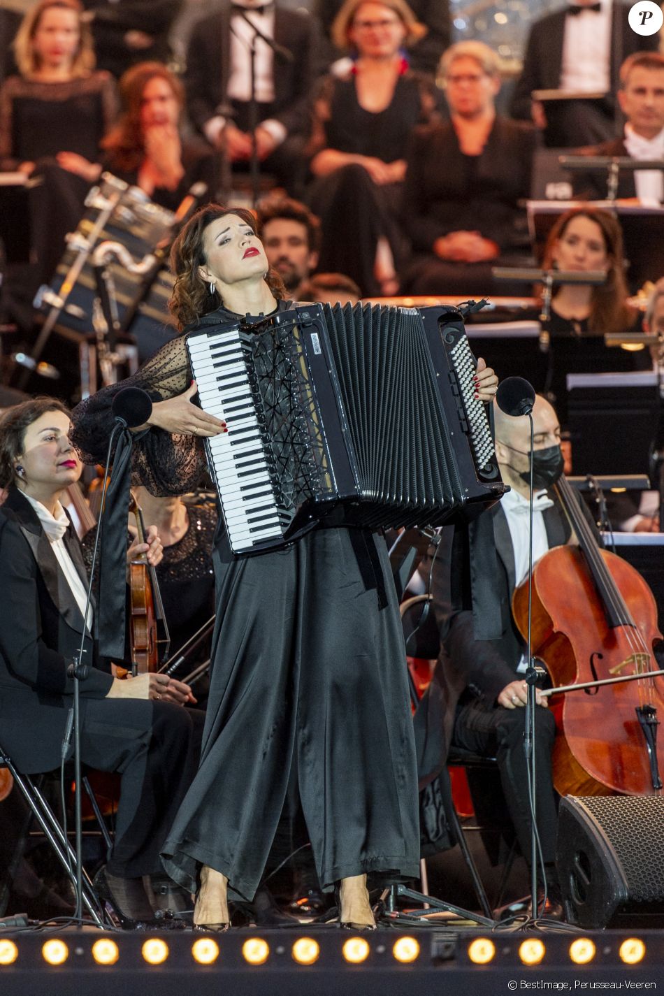 Exclusif - Ksenija Sidorova lors de l'évènement "Le Concert de Paris" depuis le Champ-de-Mars à l'occasion de la Fête Nationale du 14 Juillet 2021. © Perusseau-Veeren/Bestimage