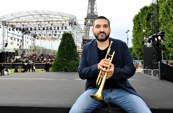 Exclusif - Ibrahim Maalouf en backstage lors de l'évènement "Le Concert de Paris" depuis le Champ-de-Mars à l'occasion de la Fête Nationale du 14 Juillet 2021. © Perusseau-Veeren/Bestimage