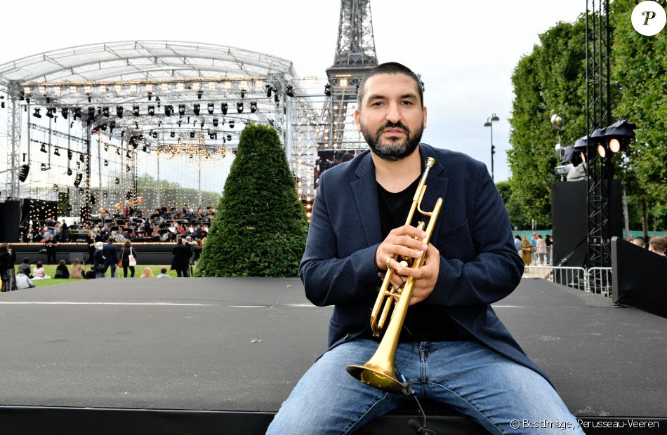 Exclusif - Ibrahim Maalouf en backstage lors de l'évènement "Le Concert de Paris" depuis le Champ-de-Mars à l'occasion de la Fête Nationale du 14 Juillet 2021. © Perusseau-Veeren/Bestimage
