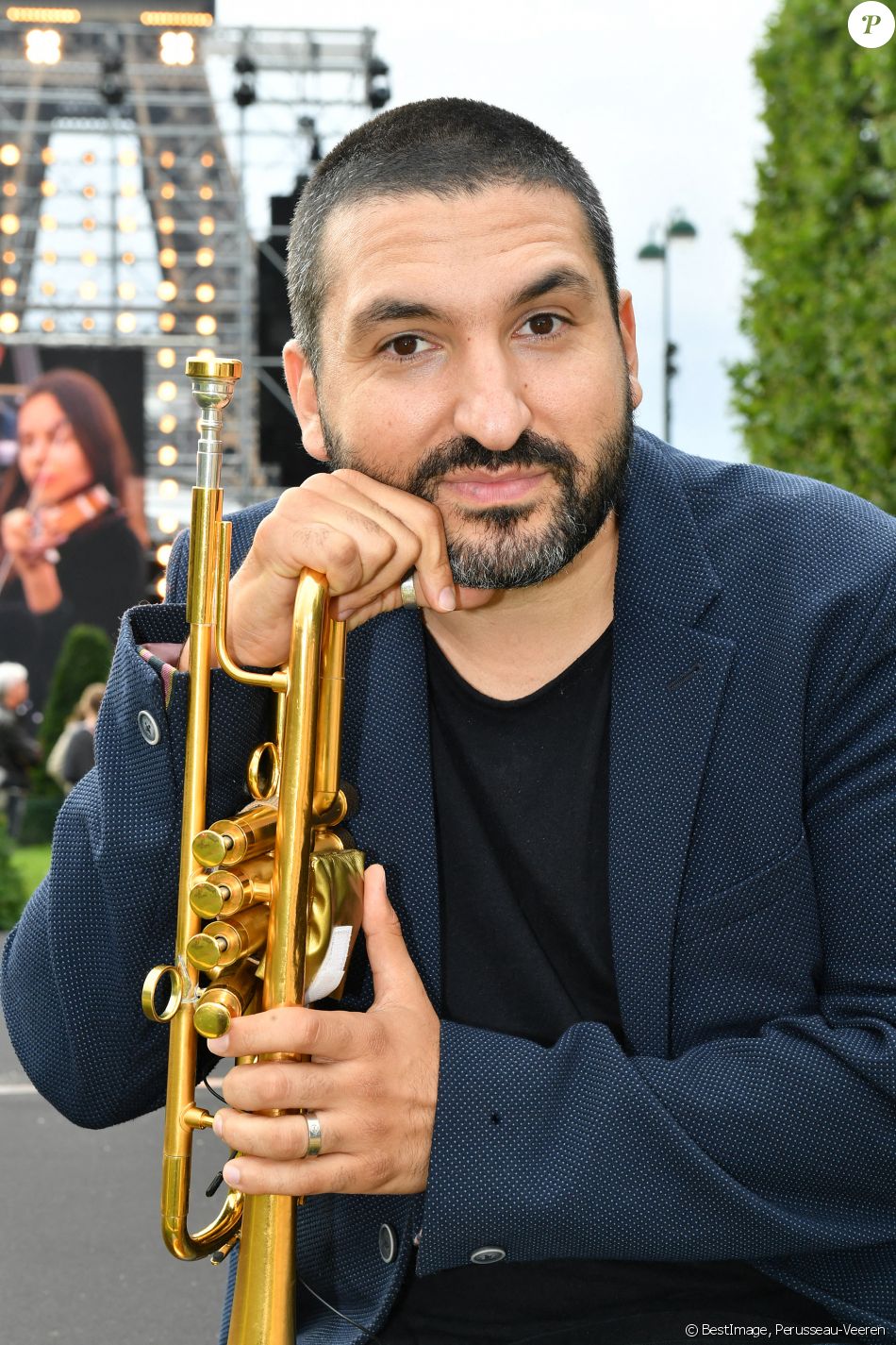Exclusif - Ibrahim Maalouf en backstage lors de l'évènement "Le Concert de Paris" depuis le Champ-de-Mars à l'occasion de la Fête Nationale du 14 Juillet 2021. © Perusseau-Veeren/Bestimage