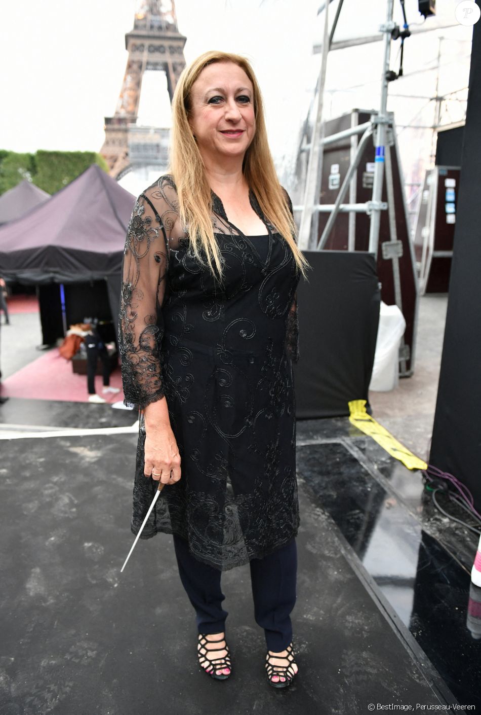 Exclusif - Simone Young ( Cheffe d'orchestre) en backstage lors de l'évènement "Le Concert de Paris" depuis le Champ-de-Mars à l'occasion de la Fête Nationale du 14 Juillet 2021. © Perusseau-Veeren/Bestimage