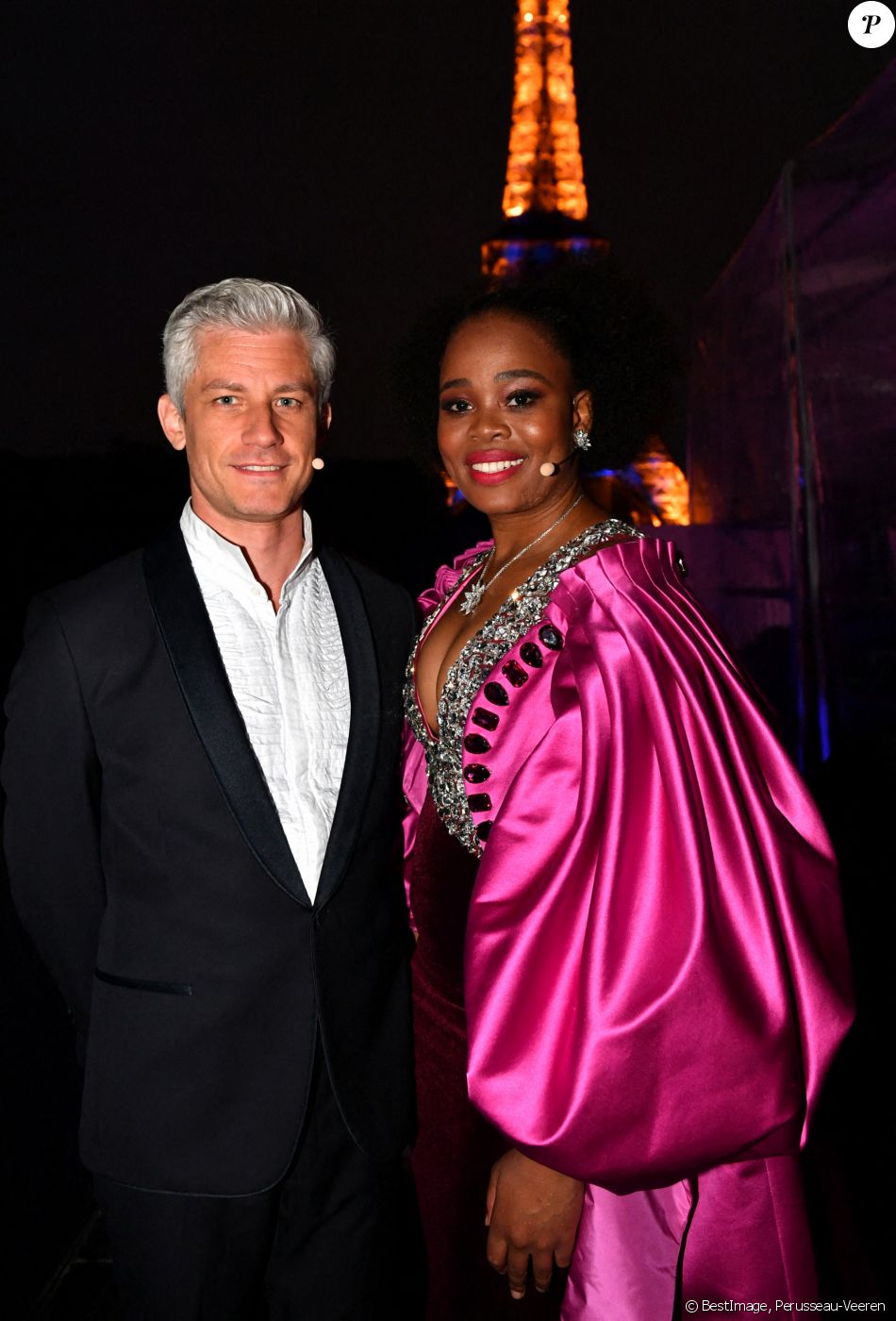 Exclusif - Pretty Yende et Edwin Crossley-Mercer en backstage lors de l'évènement "Le Concert de Paris" depuis le Champ-de-Mars à l'occasion de la Fête Nationale du 14 Juillet 2021. © Perusseau-Veeren/Bestimage