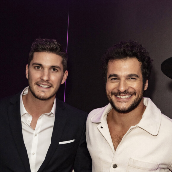 Exclusif - Jules Durand, Amir Haddad, Noam Smadja (DJ Noyz) - Le Grand Dîner du 14 juillet, sur le rooftop de l'hôtel Pullman Tour Eiffel à Paris, France, le 14 juillet 2021. © Jack Tribeca/Bestimage