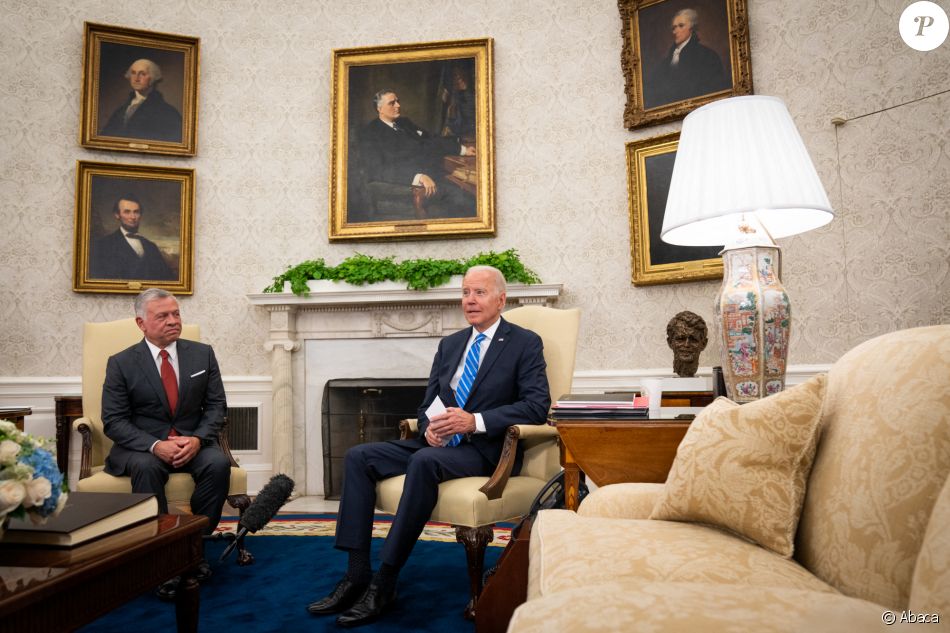 Le président américain Joe Biden et le roi Abdallah II à la Maison Blanche, le 19 juillet 2021.