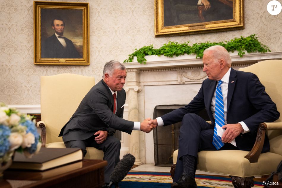 Le président américain Joe Biden et le roi Abdallah II à la Maison Blanche, le 19 juillet 2021.