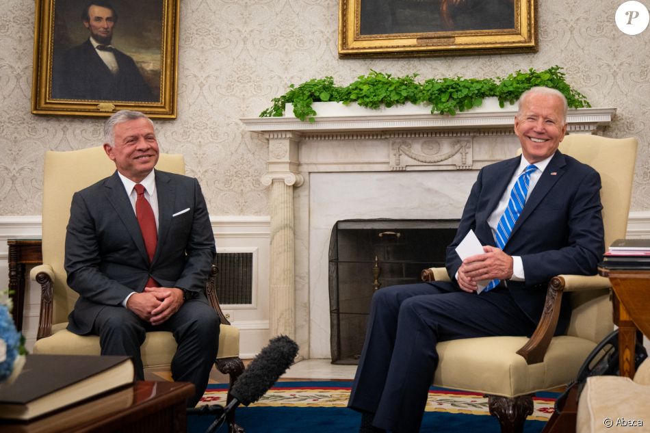 Le président américain Joe Biden et le roi Abdallah II à la Maison Blanche, le 19 juillet 2021.