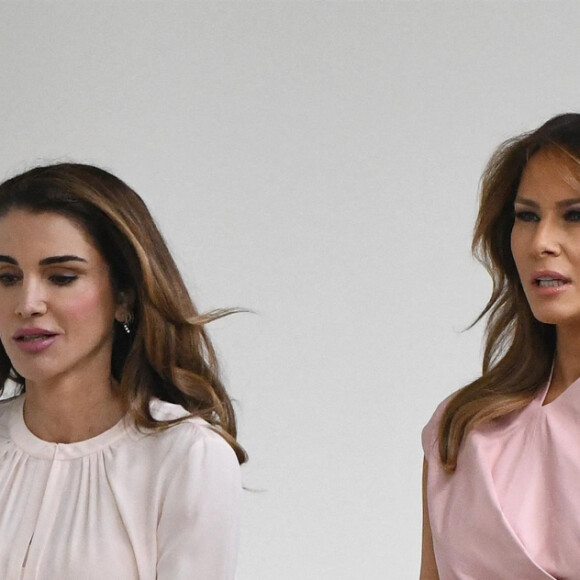 La reine Rania de Jordanie et Melania Trump - Le roi Abdallah de Jordanie et la reine Rania sont reçus par Donald et Melania Trump à la Maison Blanche à Washington, le 25 juin 2018.