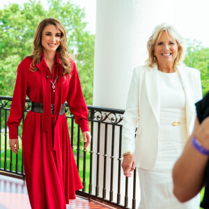 Visite de Rania de Jordanie à la Maison Blanche avec la First Lady Jill Biden.