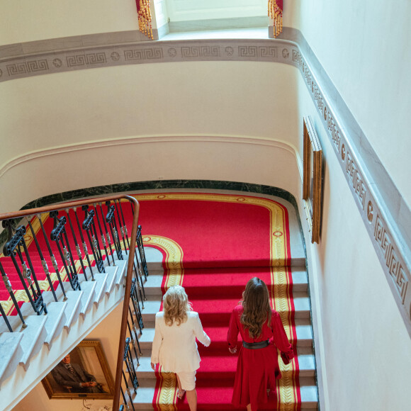 Visite de Rania de Jordanie à la Maison Blanche avec la First Lady Jill Biden, le 19 juillet 2021 aux Etats-Unis.