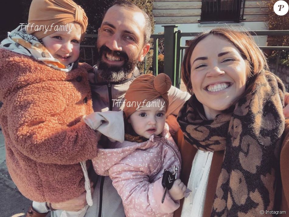 Tiffany Cruchou avec Justin et ses filles Romy et Zélie