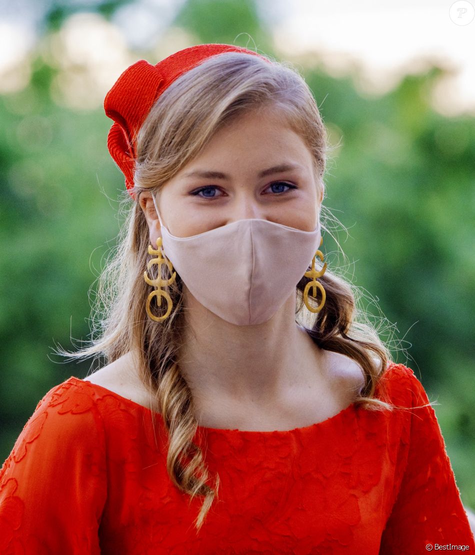 La princesse Elisabeth - La famille royale belge assiste à la cérémonie du "Te Deum" à la cathédrale des Saints Michel et Gudule à Bruxelles, à l'occasion de la Fête nationale belge, le 21 juillet 2021.