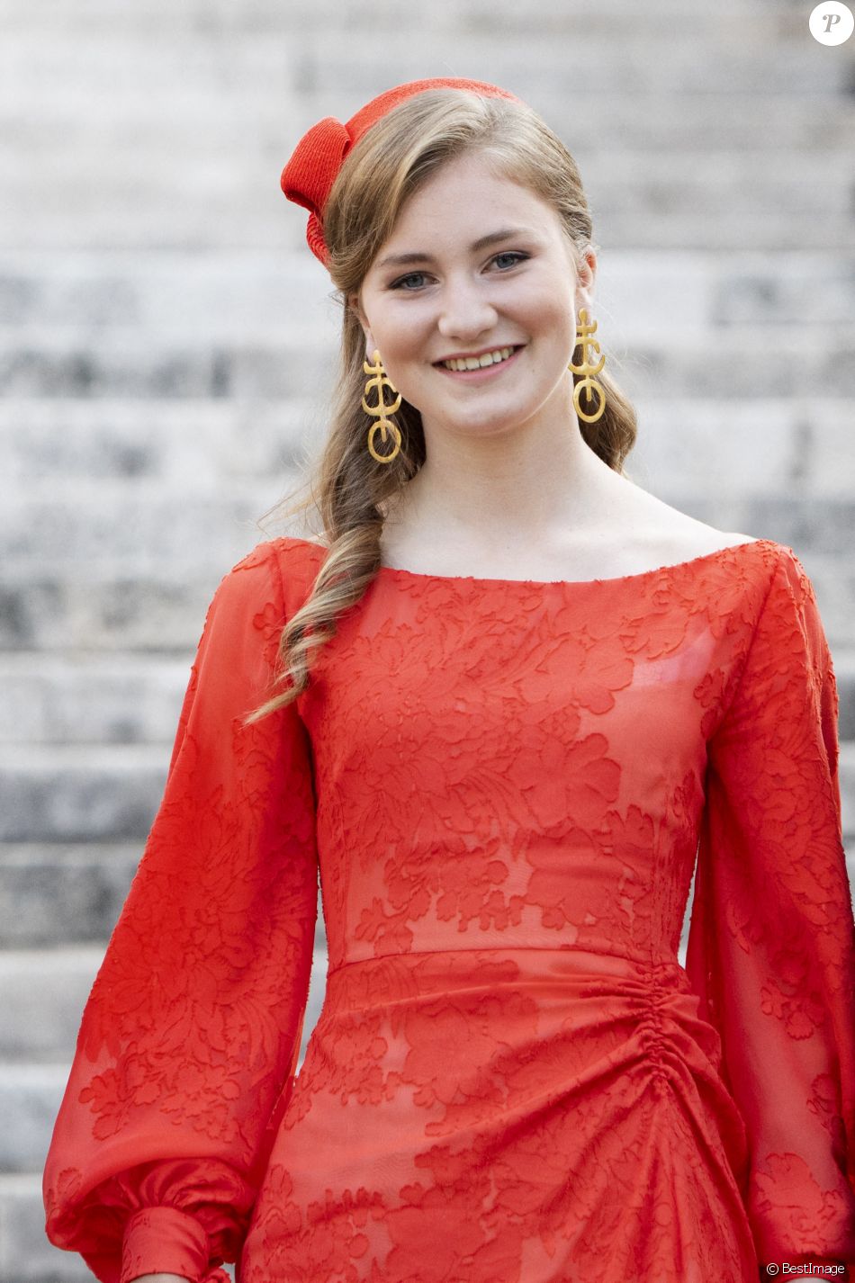 La princesse Elisabeth - La famille royale belge assiste à la cérémonie du "Te Deum" à la cathédrale des Saints Michel et Gudule à Bruxelles, à l'occasion de la Fête nationale belge, le 21 juillet 2021.