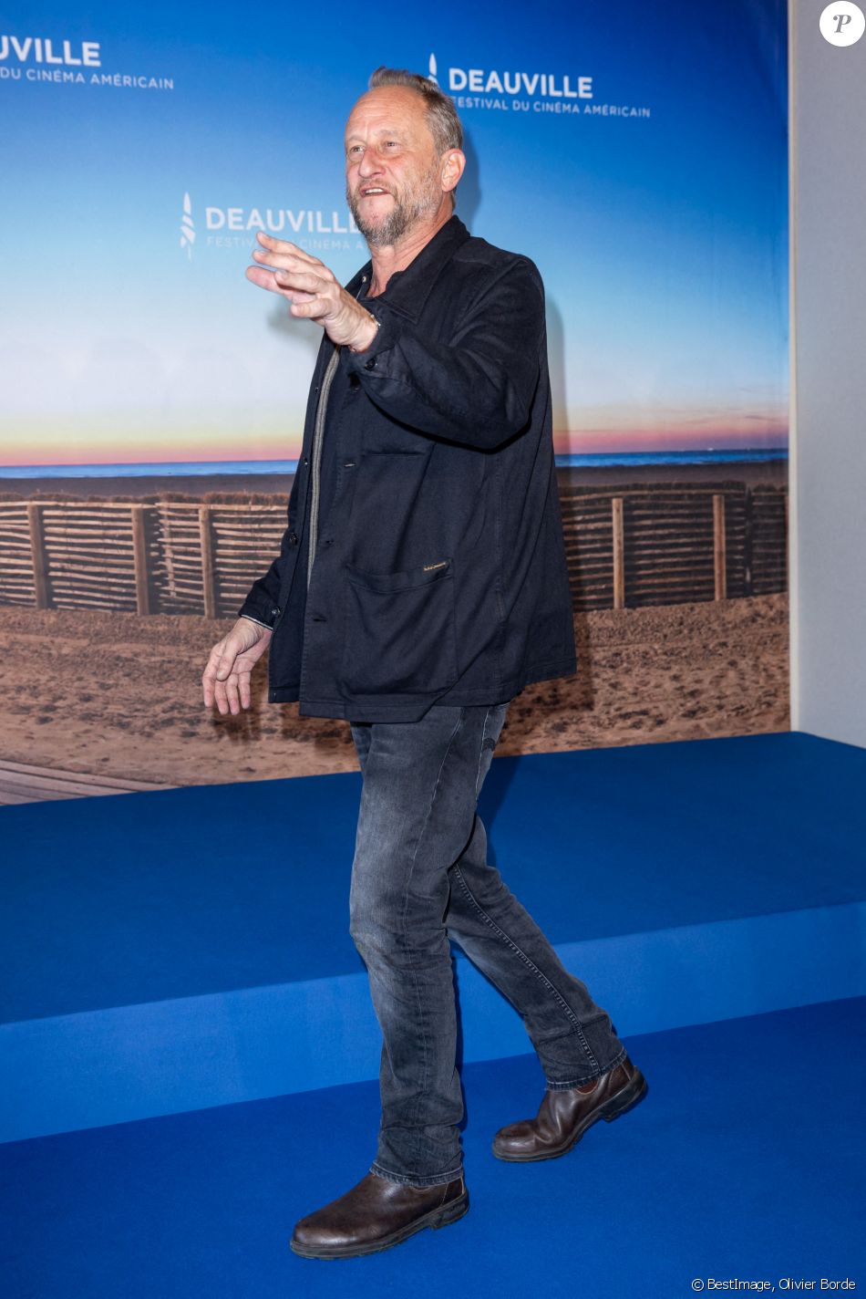 Benoît Poelvoorde au photocall de "Comment je suis devenu un super-héros" lors du 46ème Festival du Cinéma Américain de Deauville, le 13 septembre 2020. © Olivier Borde/Bestimage