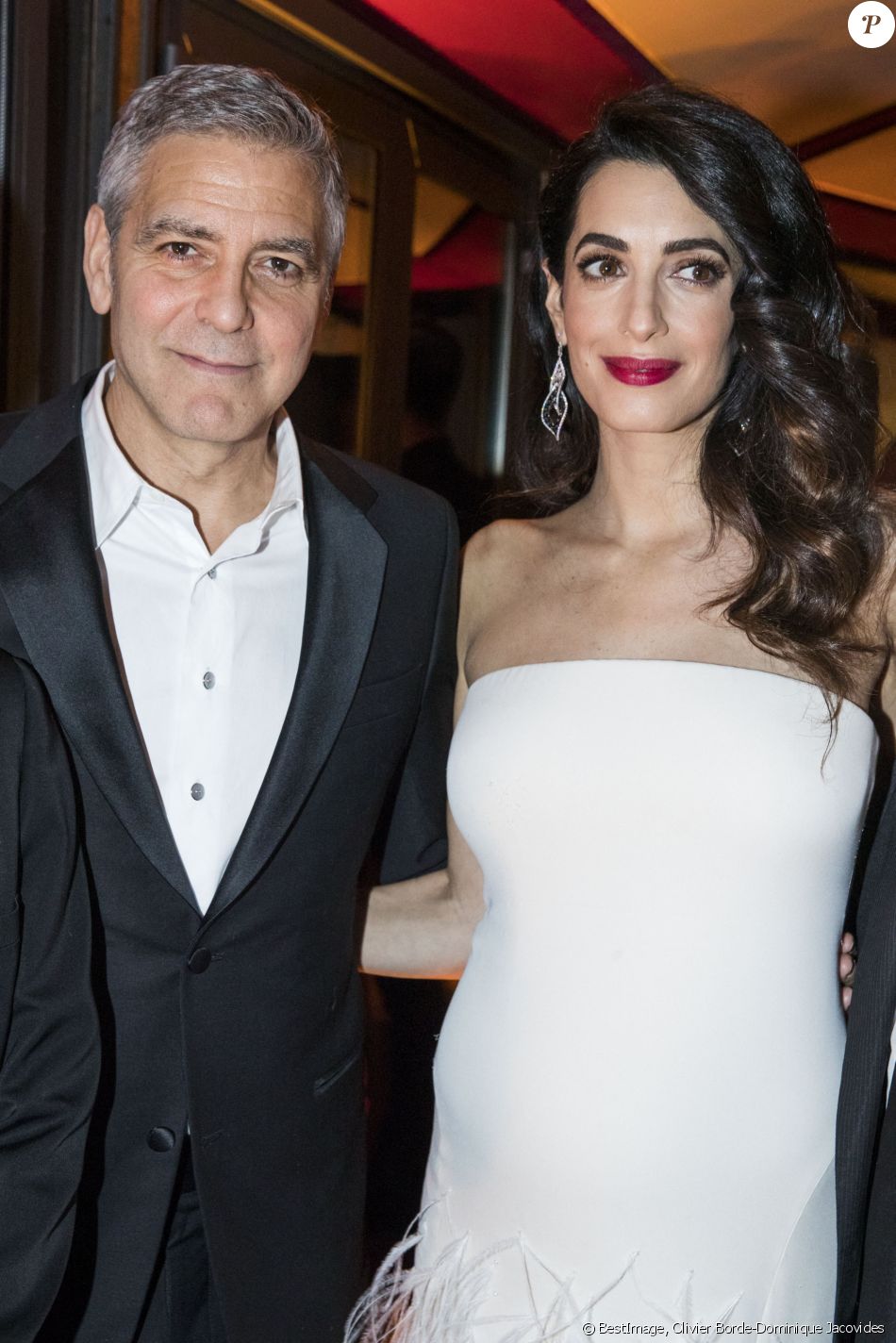 Amal Alamuddin et son mari - Dîner de la cérémonie des César au Fouquet's à Paris. Le 24 février 2017 © Olivier Borde-Dominique Jacovides / Bestimage
