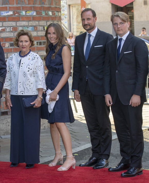 La famille royale de Norvège lors du 10ème anniversaire de la commémoration de l'attentat perpétré par Anders Breivik, à Utoya en 2011, qui a fait 77 morts. Oslo, le 22 juillet 2021.