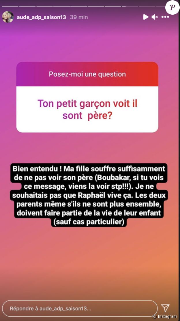 Aude L Amour Est Dans Le Pre Remontee Contre Le Pere De Sa Fille Viens La Voir Purepeople