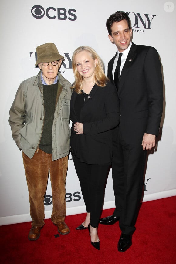 Woody Allen, Susan Stroman et Nick Cordero à New York, le 30 mai 2014.