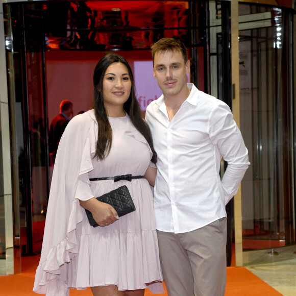 Louis Ducruet et sa femme Marie durant la traditionnelle soirée d'été de Fight Aids Monaco au Sporting Club de Monaco, le 24 juillet 2021. © Bruno Bebert/PRM/Bestimage