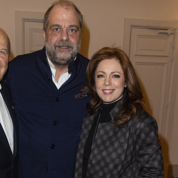 Exclusif - Marc Ladreit de Lacharrière, Eric Dupond-Moretti et sa compagne Isabelle Boulay - Eric Dupond-Moretti à la barre au théâtre de la Madeleine à Paris © Pierre Perusseau/Bestimage