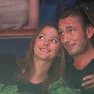 Sandrine Quetier et son nouveau compagnon Sébastien Goales assistent a l'Open Masters 1000 de Tennis Paris Bercy le 1er Novembre 2013.