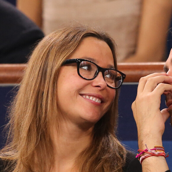 Sandrine Quetier et son nouveau compagnon Sébastien Goales assistent a l'Open Masters 1000 de Tennis Paris Bercy le 1er Novembre 2013.