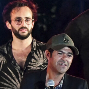 Jamel Debbouze, Franjo, Felix Dhjan et Rey Mendes - La 2ème édition de LA VILLA JAMEL COMEDY CLUB dans les Jardins de la Villa Rothschild de Cannes, le 29 juillet 2021. © Lionel Urman / Panoramic / Bestimage