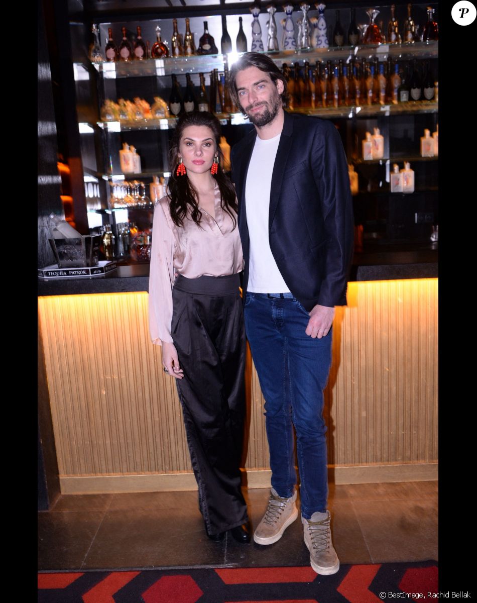Exclusif - Camille Lacourt et sa compagne Alice Detollenaere (Miss Bourgogne 2010) - Soirée de lancement de "Chez Blue" au club "Boum Boum" situé dans le prestigieux 8eme arrondissement de Paris le 30 janvier 2020. À cette occasion A.Colette a fait dégusté sa vodka " Touché " aux invités. " Chez Blue " est désormais le rendez vous incontournable du jeudi soir ! © Rachid Bellak/Bestimage