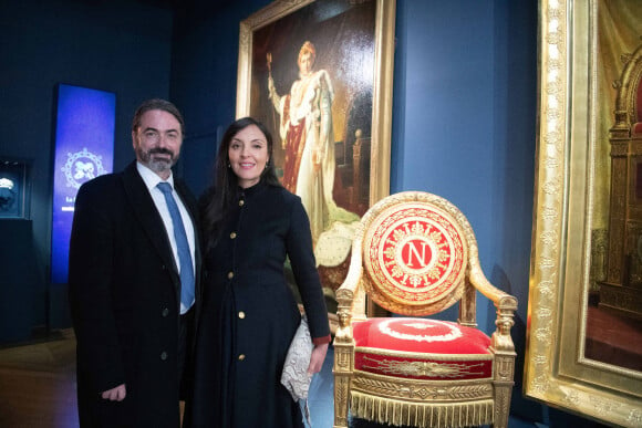 Le prince Joachim Murat et son épouse la princesse Yasmine (enceinte) visitent l'exposition "Joséphine Napoléon, une histoire (extra)ordinaire" chez Chaumet, à Paris, le 5 mai 2021. Photo by David Niviere