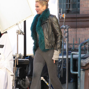 Cameron Diaz sur le tournage du film "Annie" à New York le 13 novembre 2013.