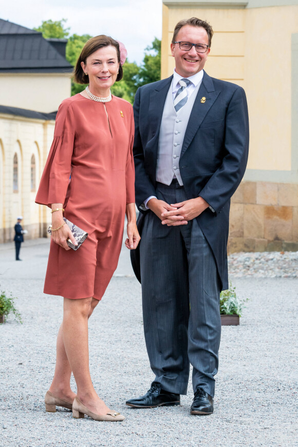 Göran Lithell, Anna Hamilton, - La famille royale suédoise au baptême du prince Julian, duc de Halland au château de Drottningholm sur l'île de Lovön à Ekero en Suède le 14 août 2021.