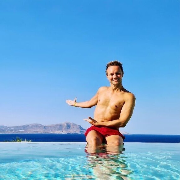 Cyril Féraud en vacances en Grèce. Instagram, août 2021