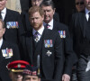 Le prince Harry, duc de Sussex, Sir Timothy Laurence - Arrivées aux funérailles du prince Philip, duc d'Edimbourg à la chapelle Saint-Georges du château de Windsor, le 17 avril 2021.