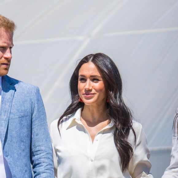 Le prince Harry et Meghan Markle visitent l'association "Yes" (Youth Employment Service) qui oeuvre pour résoudre le problème du chômage des jeunes en Afrique du Sud. Johannesburg, le 2 octobre 2019.