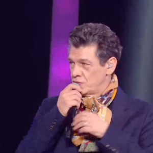 Marc Lavoine et son frère Francis dans l'émission "Duos Mystères" sur TF1 le 20 août 2021.