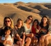 Sarah Poniatowski, ses enfants Yasmine, Milo et Roman Lavoine, son amie Mademoiselle Agnès et sa fille Swan à Marrakech.