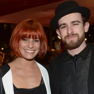 Fauve Hautot et son compagnon Jules - Arrivées Extérieur - 9e cérémonie des Globes de Cristal au Lido à Paris, le 10 mars 2014.