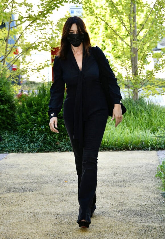 Monica Bellucci à son arrivée à Venise, à l'occasion de l'événement Dolce & Gabbana. Le 28 août 2021