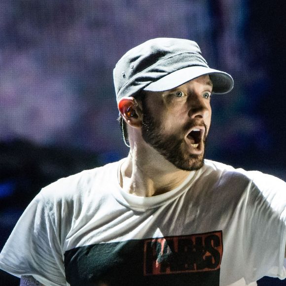 Eminem en concert lors du festival "Bonnaroo Music and Arts" à Manchester, le 17 juin 2018.