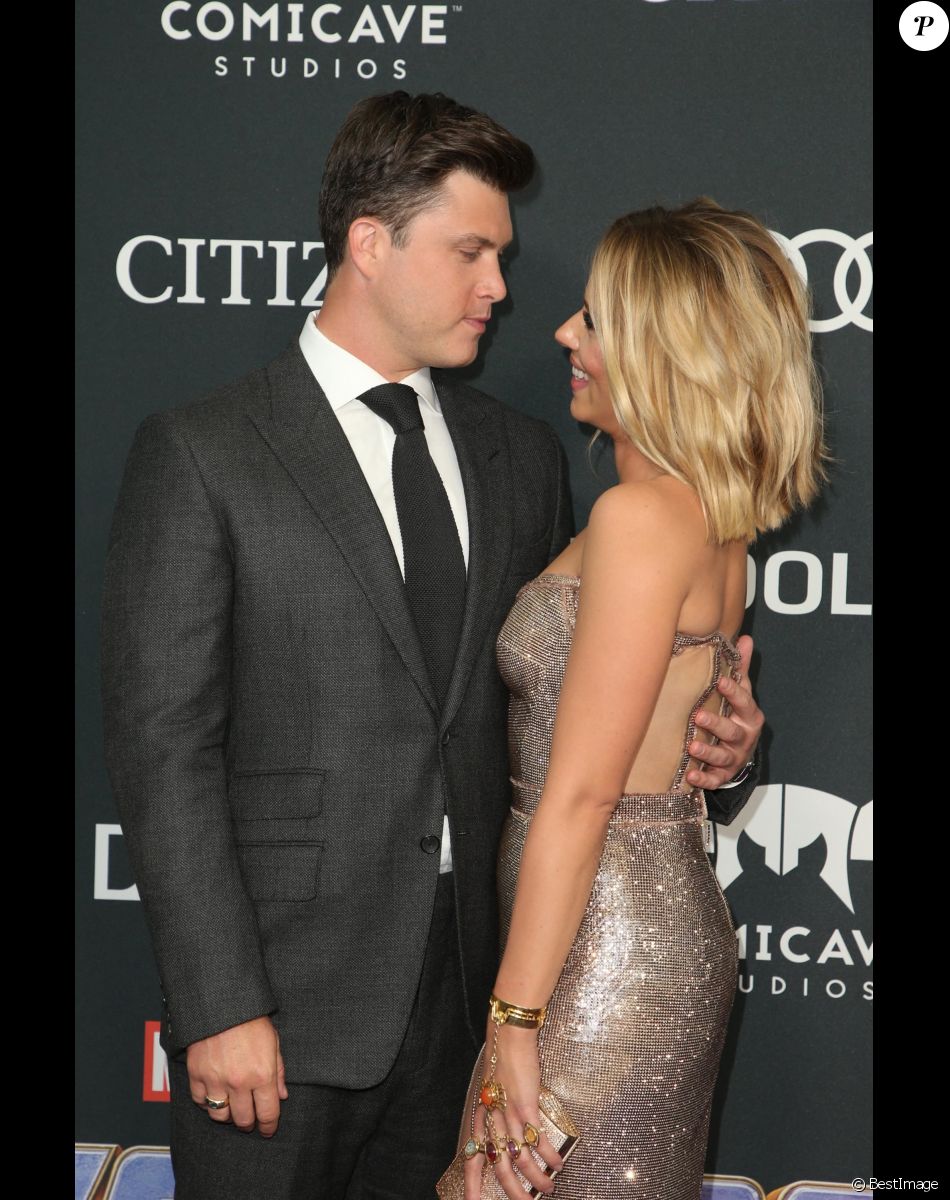 Scarlett Johansson et son compagnon Colin Jost à l'avant-première du film "Avengers : Endgame" à Los Angeles, le 22 avril 2019.