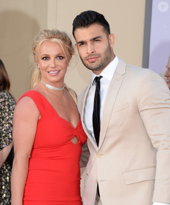 Britney Spears et son compagnon Sam Asghari à la première de Once Upon a Time in Hollywood à Los Angeles, le 22 juillet 2019